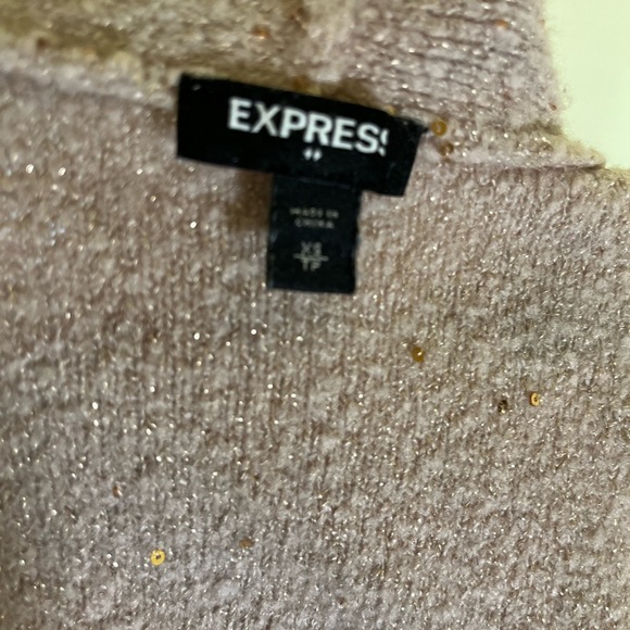 Express Your Women’s Sequin Embellished Beige Cardigan Size XS - Picture 2 of 11